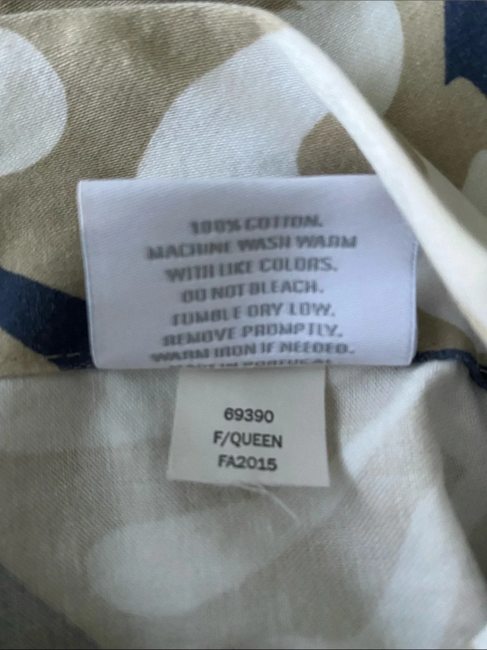 Serena & Lily “Palmetto” Full/Queen 100% Cotton Duvet Cover blue, tan, copper